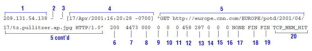 sample log entry in extended.log